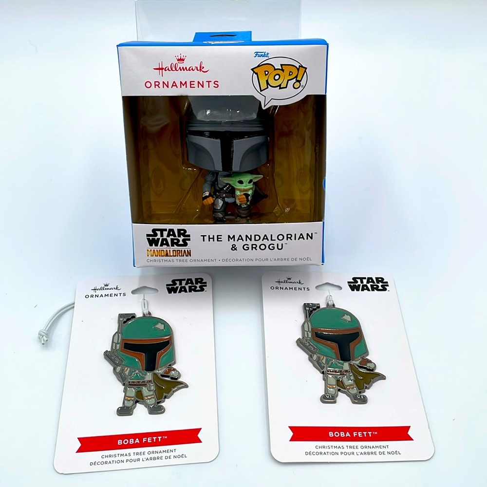 Mandalorian Grogu Funko POP! Bona Fett‎ Metal Star Wars Hallmark Ornaments